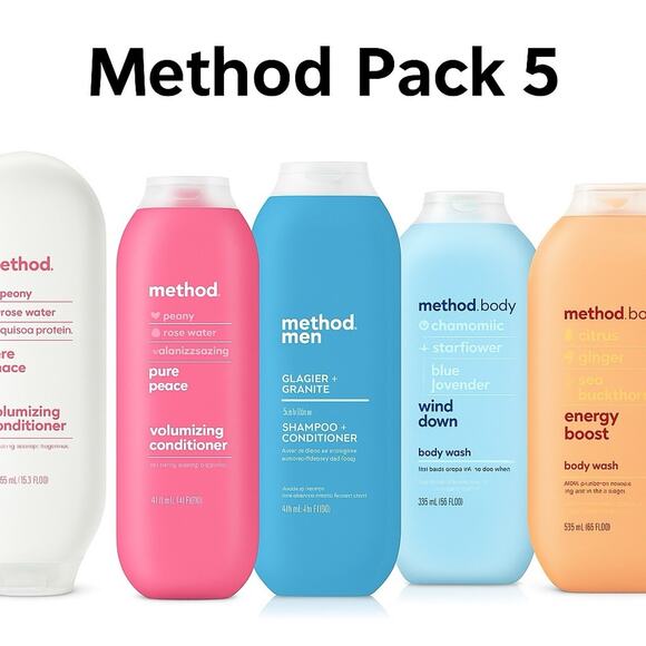 Method Shampoo, Conditioner & Body Wash Pack 5 Assorted Scents New - Picture 1 of 1